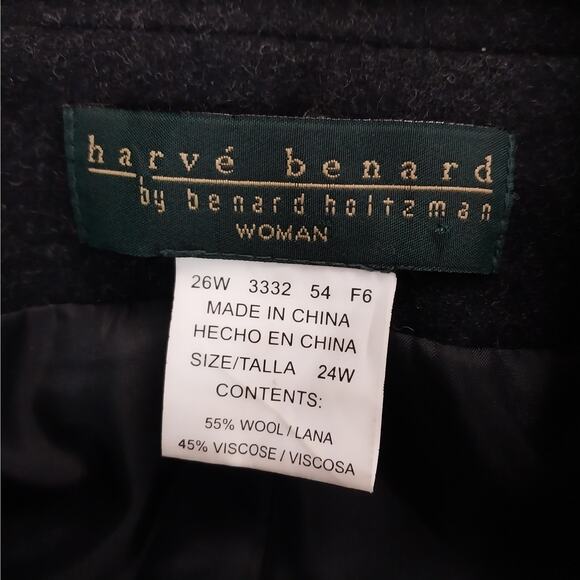 HARVE BENARD! STUNNING WOOL BLEND CHARCOAL GRAY JACKET, SKIRT SUIT, SET! SZ 26W - Picture 12 of 14